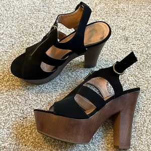 Wooden platform heels